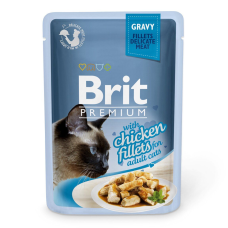 Вологий корм для котів Brit Premium Cat Chicken Fillets Gravy pouch 85 г (філе курки в соусі)