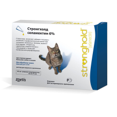Краплі на холку для кішок Стронгхолд 6% 0,75 мл от 2,6 до 7,5кг, 1 піпетка